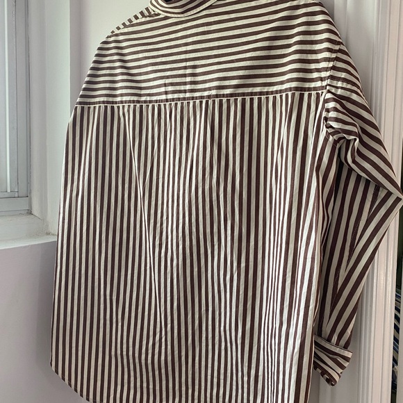 Wilfred Cocoa and Ivory Striped Buttondown 2XS - Picture 2 of 2
